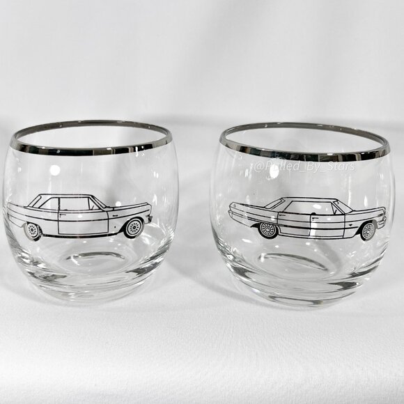 Vintage 1960s American Cut Crystal Chevrolet Automobile Glassware Set of 6 - GUC - Picture 6 of 16